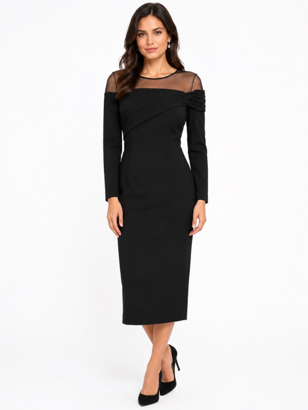 JS Collections -‎ Brinley Pleated Tea Length Dress